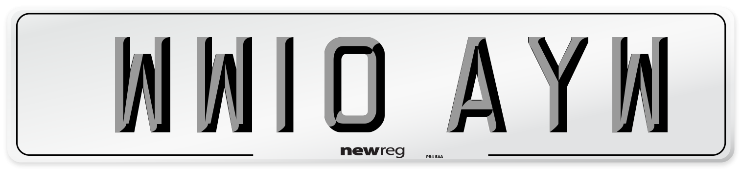 WW10 AYW Number Plate from New Reg